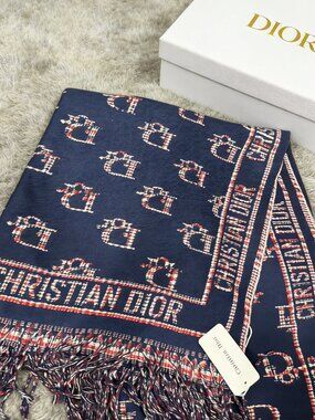 DIOR Oblique Plaid Monogram Scarf